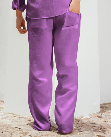 Yalın linen pants - purple