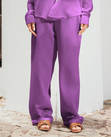 Yalın linen pants - purple