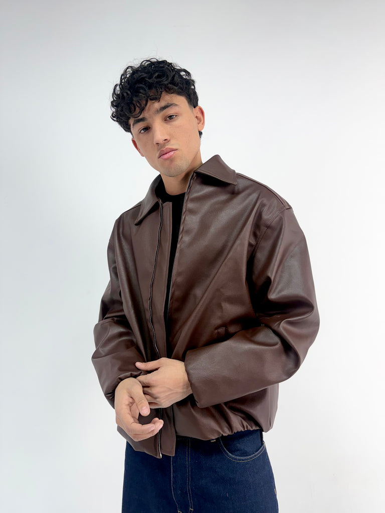 Brown Leather Jacket – Harbaa