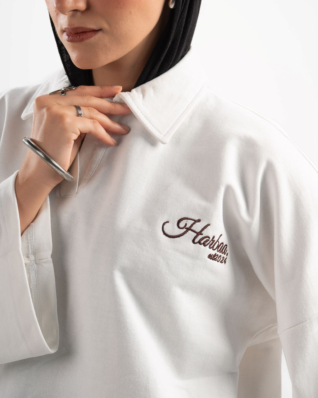 Light Weight Polo Long Sleeve - White