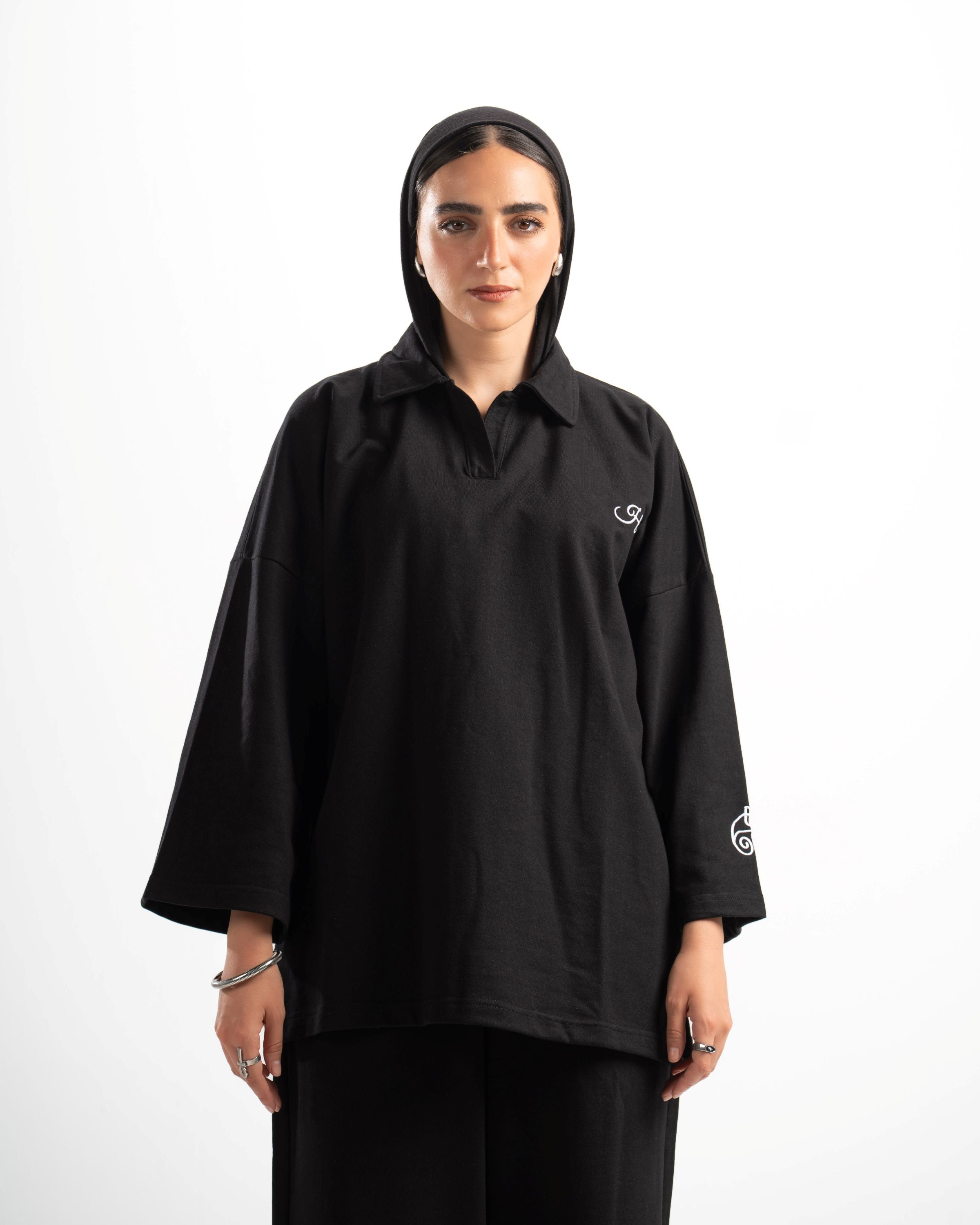 Light Weight Polo Long Sleeve - Black