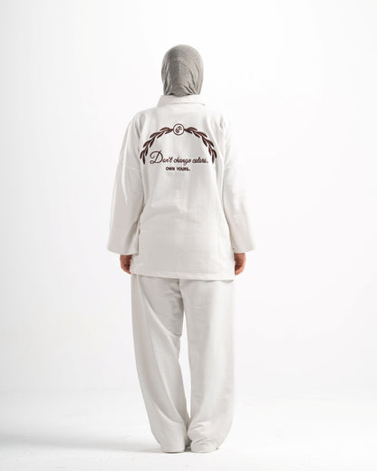 Light Weight Polo Long Sleeve - White
