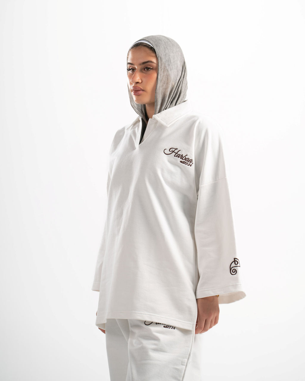 Light Weight Polo Long Sleeve - White