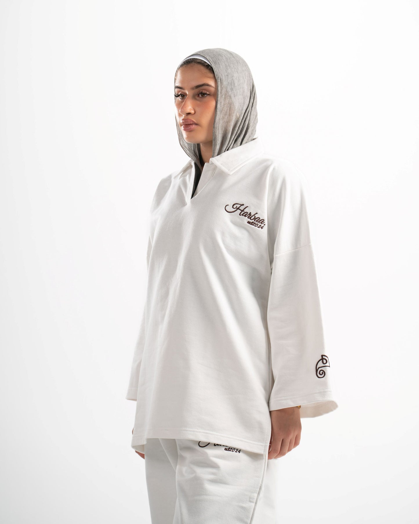 Light Weight Polo Long Sleeve - White