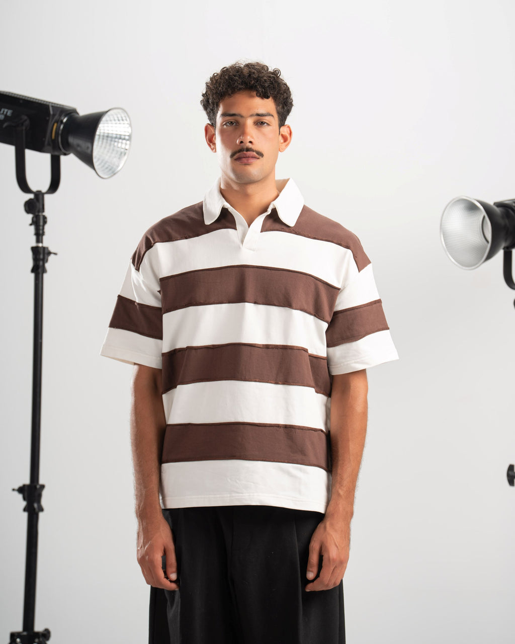 Striped Polo - Brown