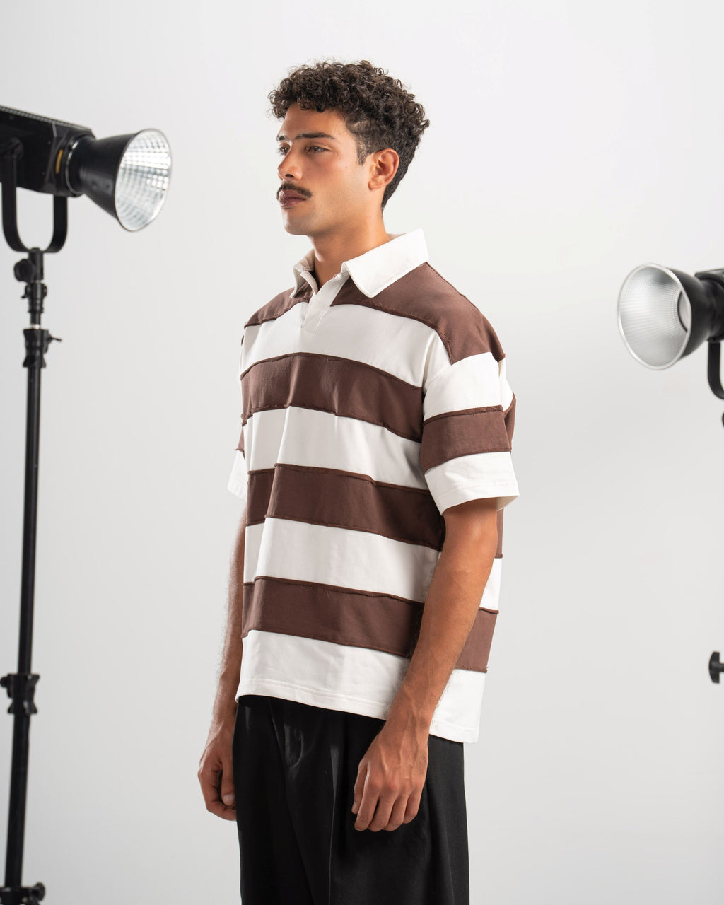 Striped Polo - Brown