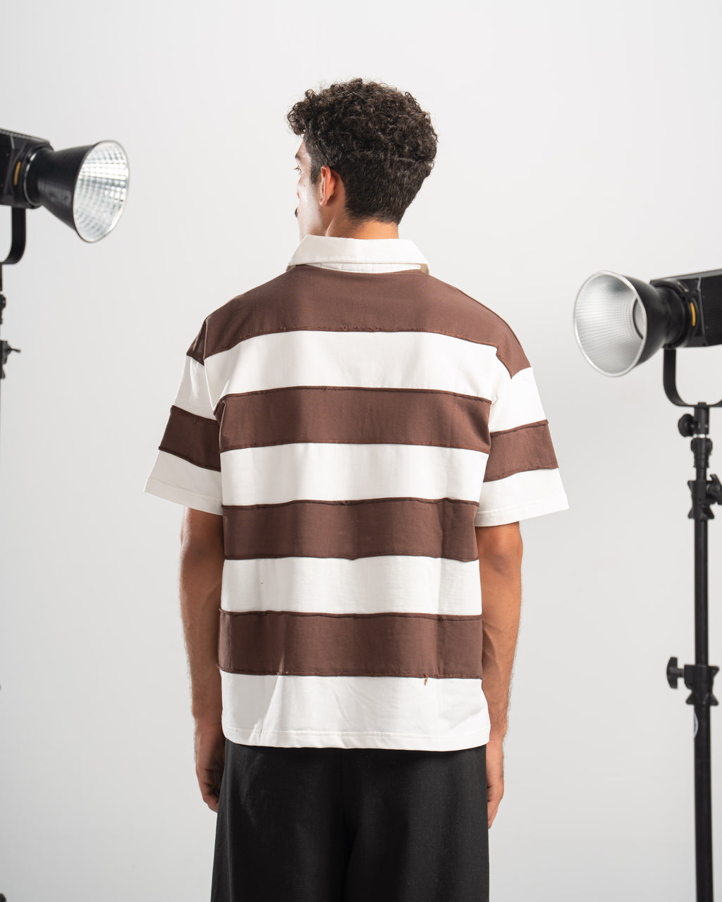 Striped Polo - Brown