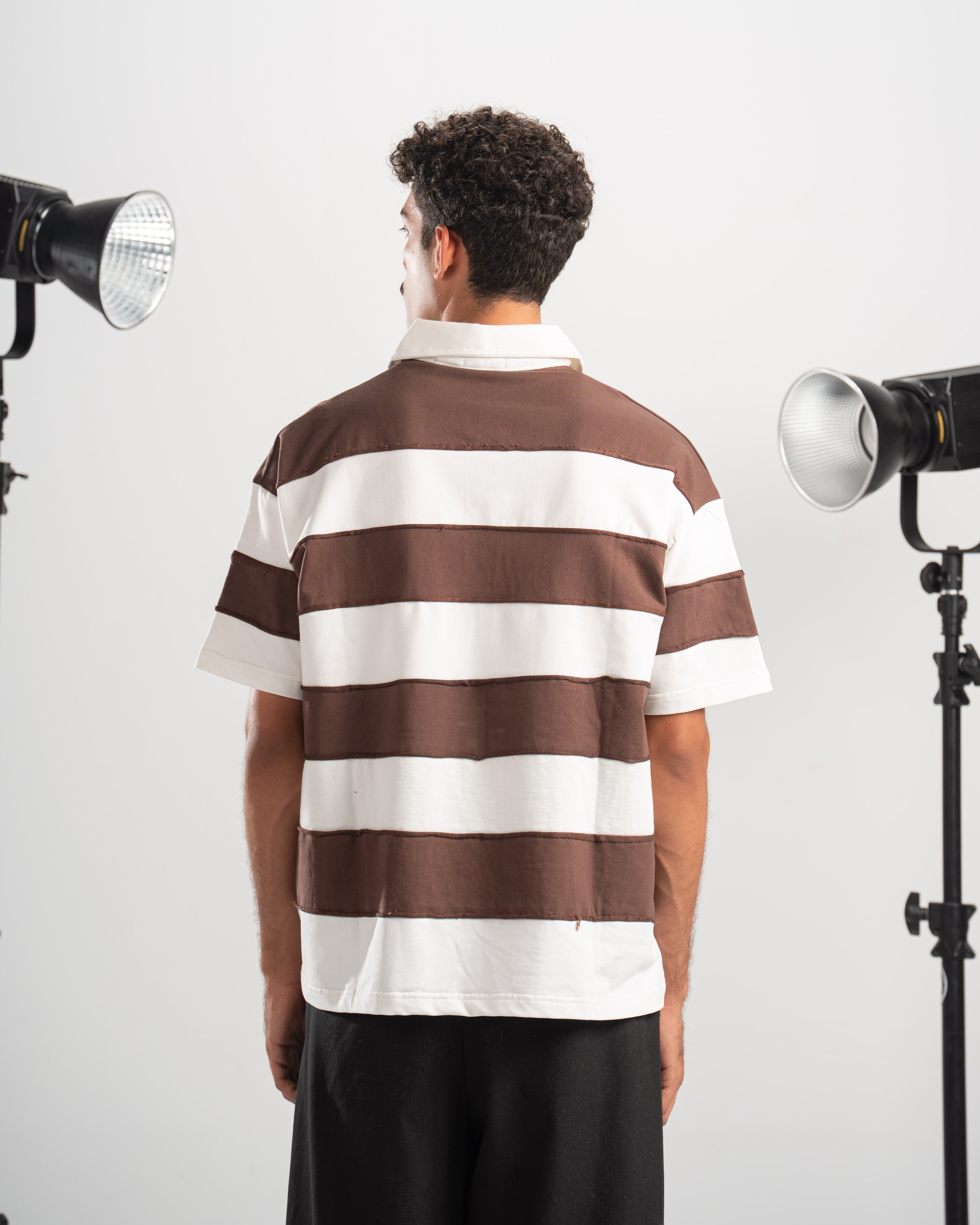 Striped Polo - Brown