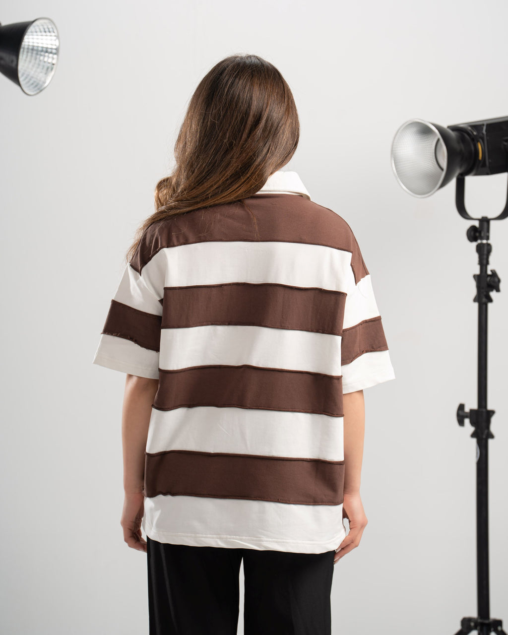 Striped Polo - Brown