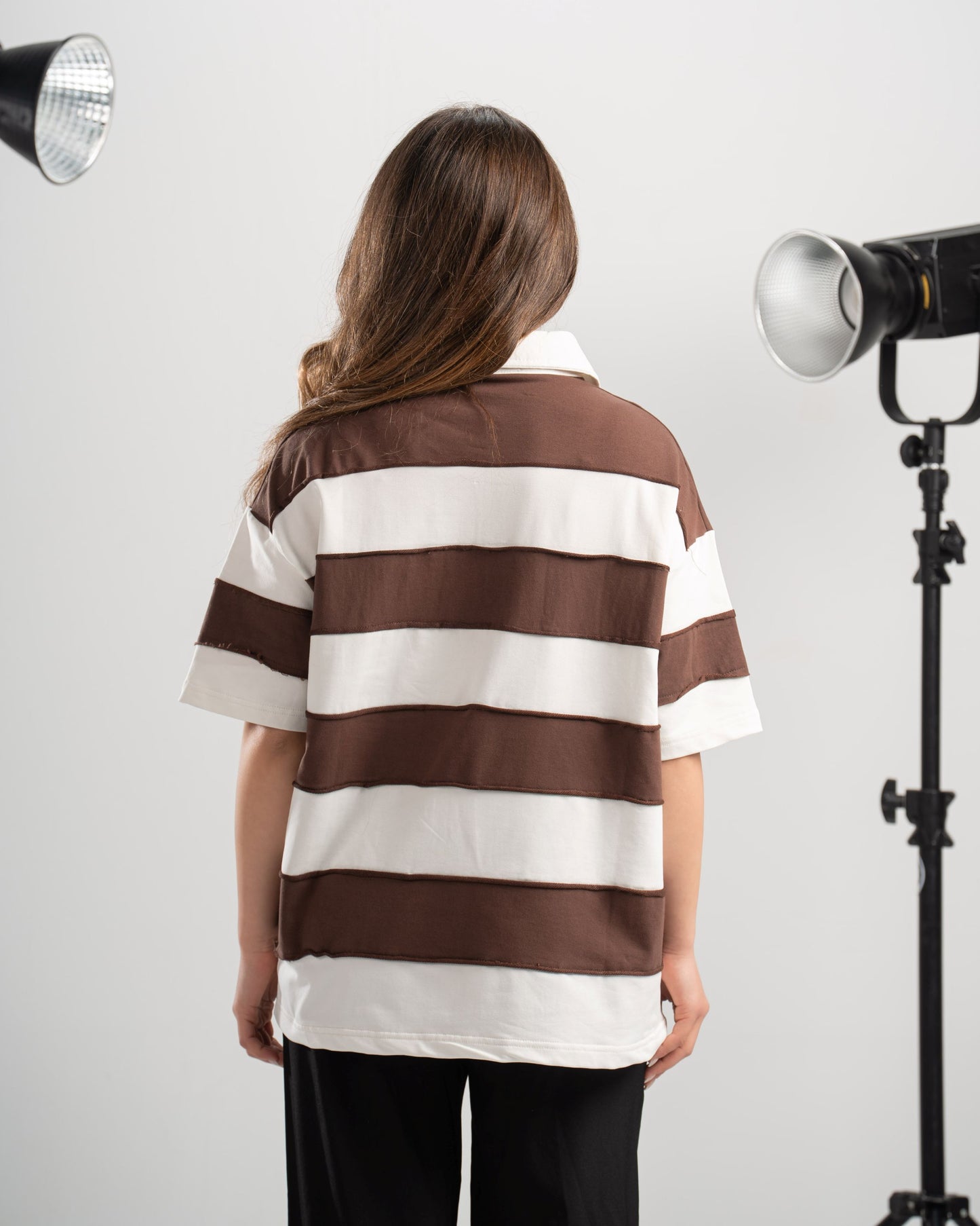 Striped Polo - Brown