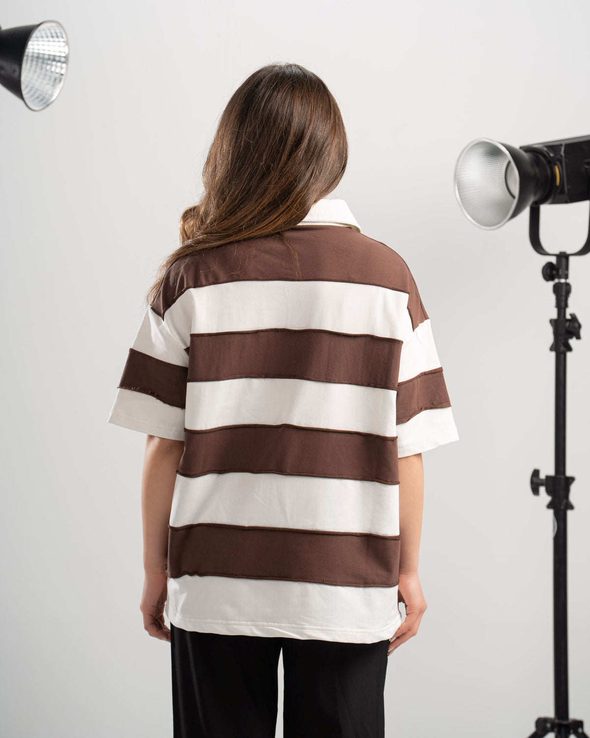 Striped Polo - Brown