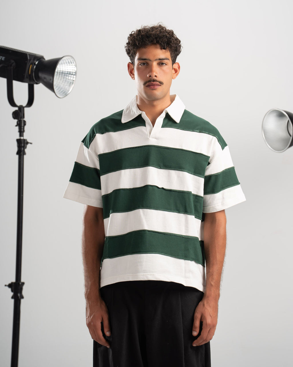 Striped Polo - Green