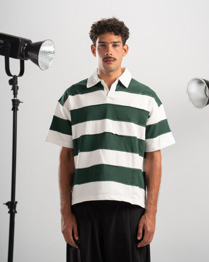 Striped Polo - Green