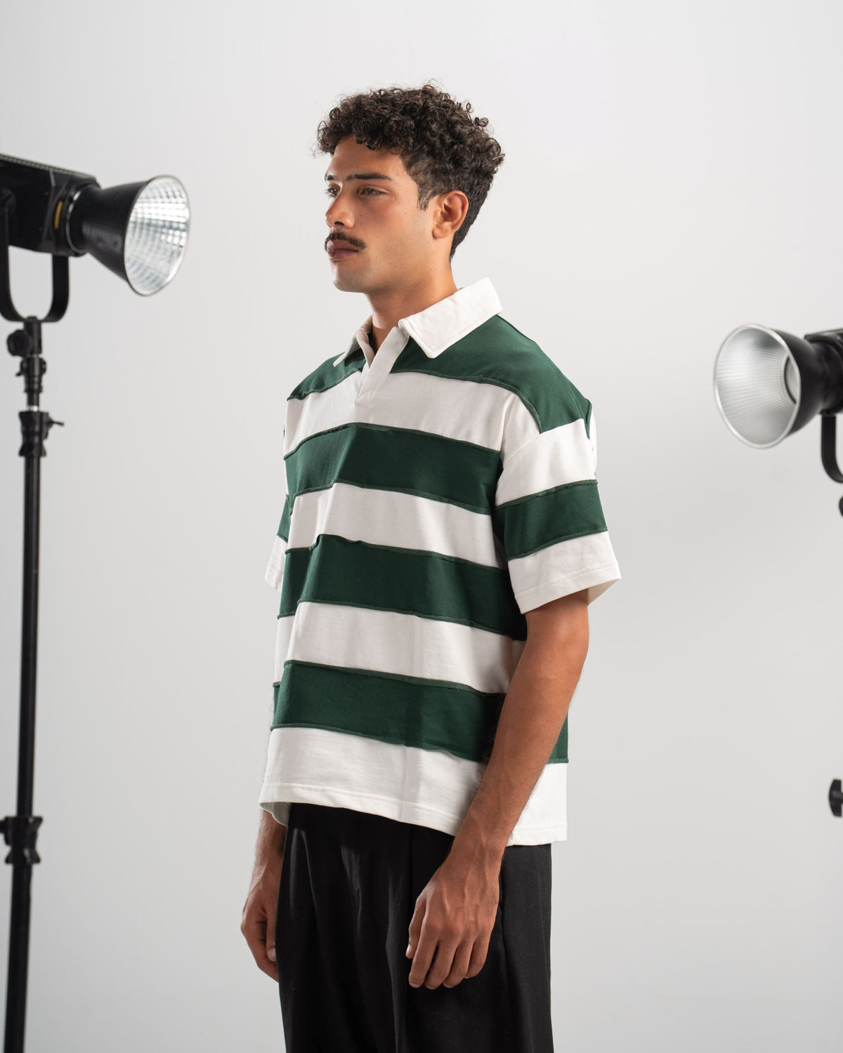 Striped Polo - Green