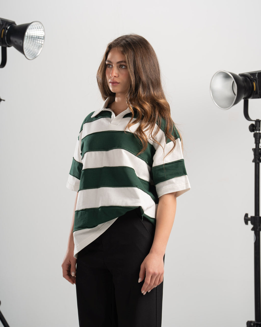 Striped Polo - Green