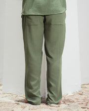 Yalın linen pants - Zeytin Olive