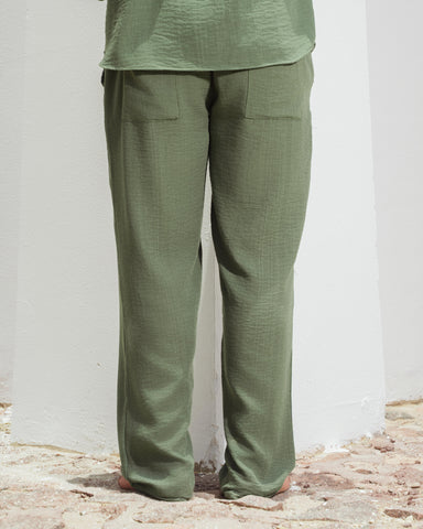 Yalın linen pants - Zeytin Olive