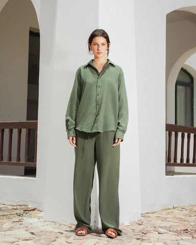 Yalın linen Sets – Zeytin Olive