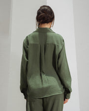 Yalın linen shirt- Zeytin Olive