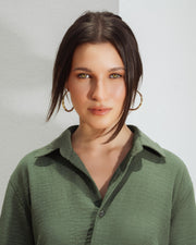 Yalın linen shirt- Zeytin Olive