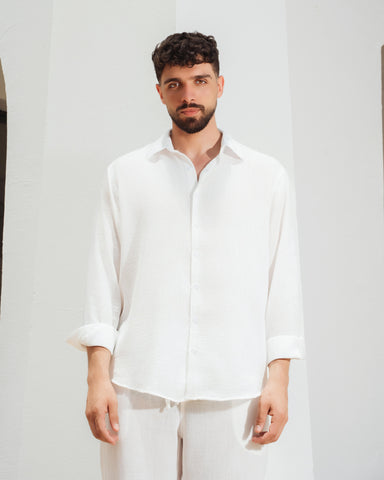 Yalın linen shirt- white sea