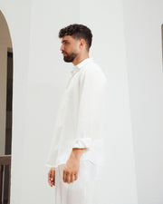 Yalın linen Sets – white sea