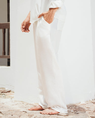 Yalın linen pants - white sea