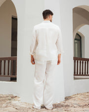 Yalın linen Sets – white sea