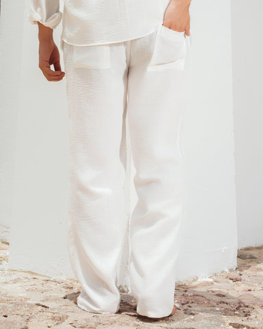 Yalın linen pants - white sea