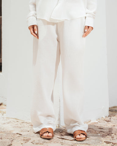 Yalın linen pants - white sea