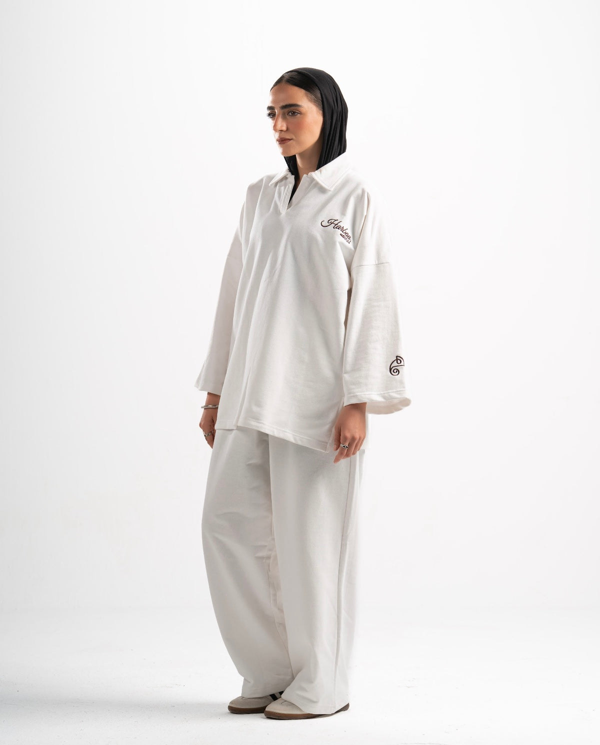 Light Weight Polo Long Sleeve - White