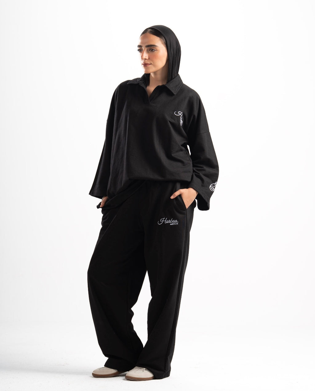 Light Weight Polo Long Sleeve - Black