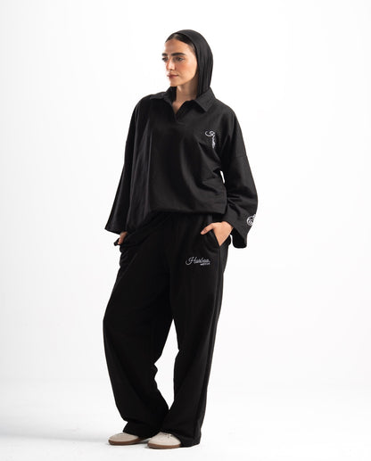 Light Weight Polo Long Sleeve - Black