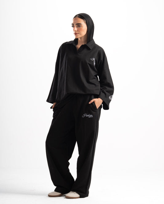 Light Weight Polo Long Sleeve - Black
