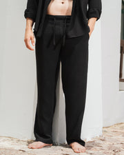 Yalın linen pants - Midnight black