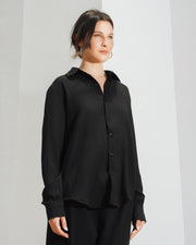Yalın linen shirt - Midnight black
