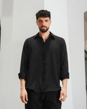 Yalın linen shirt - Midnight black