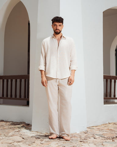 Yalın linen Sets – Sand Beige
