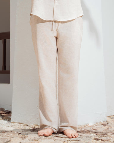 Yalın linen pants - Sand Beige