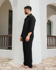 Yalın linen Sets – Midnight black