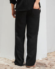 Yalın linen pants - Midnight black