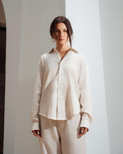 Yalın linen shirt- Sand Beige