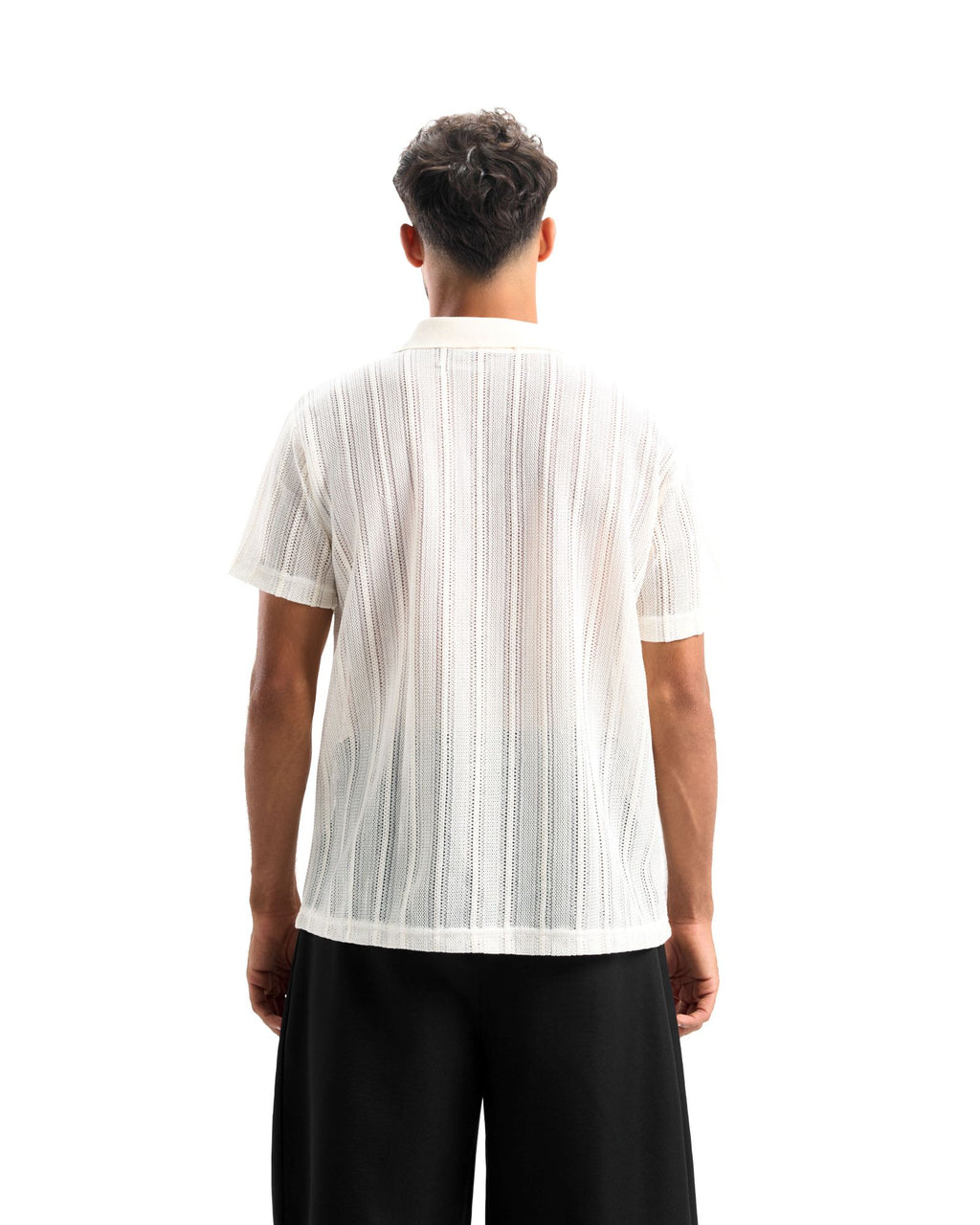 White knitted polo