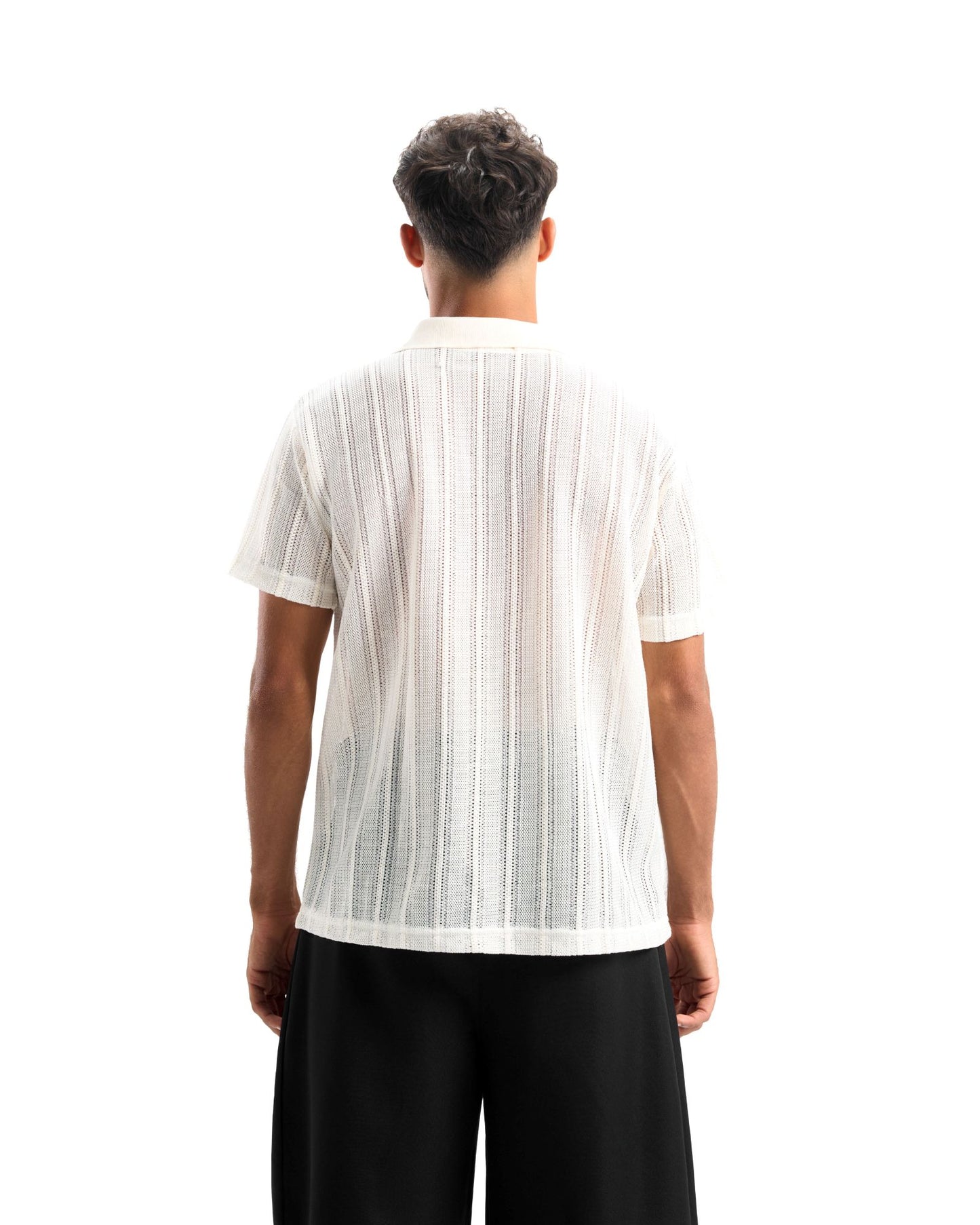 White knitted polo
