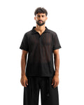 Black knitted polo