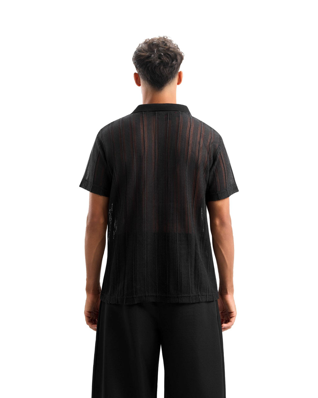 Black knitted polo
