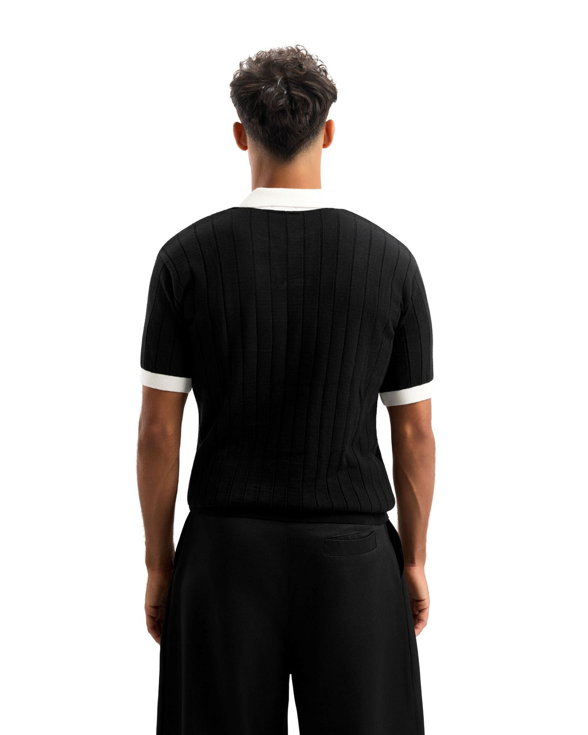 Black/White Rounded Polo
